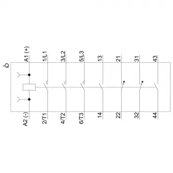 SIEMENS SIRIUS 3RT2 galios kontaktorius 5,5 kW 400 V 12 A 24 V DC 2NO+2NC varžtiniai gnybtai 3RT20171BB443MA0