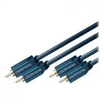 ClickTronic Casual Series RCA garso kabelis 2x RCA male į 2x RCA male 10m dvigubai ekranuotas koaksialinis juodas