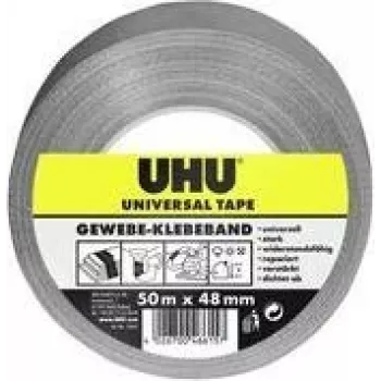 UHU Universal audinio lipni juosta, 48 mm x 50 m, pilka, ypač tvirta, poliesteriu padengta, 1 ritinys 46615