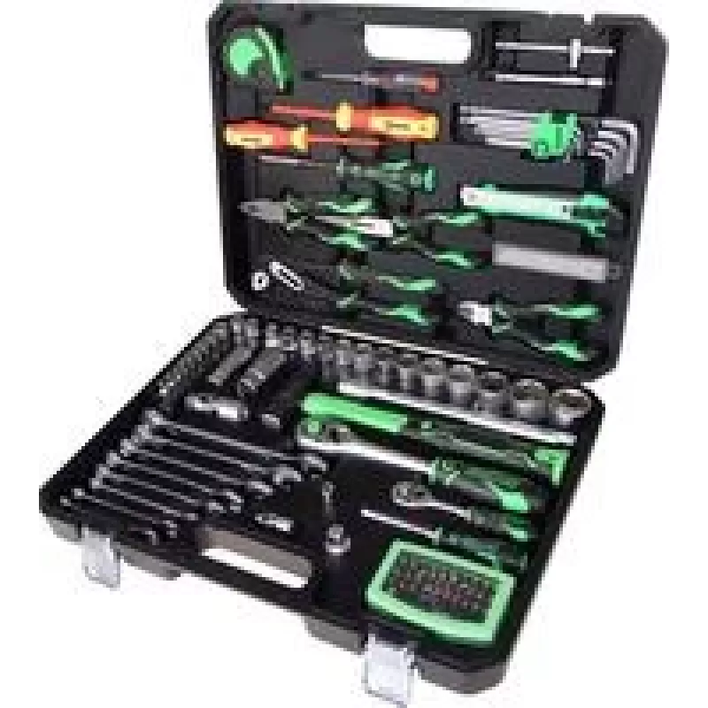 KS TOOLS COMPETITION 1/4+1/2 universalus įrankių rinkinys, 107 dalių 512.0107