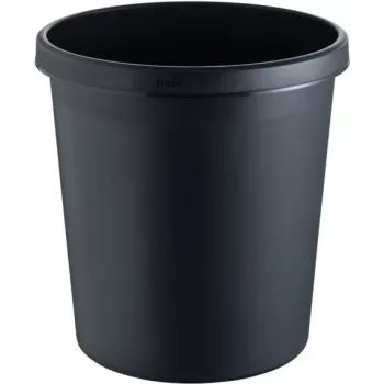 helit H6105895 apvali plastikinė šiukšliadėžė 18L juoda 31x32cm