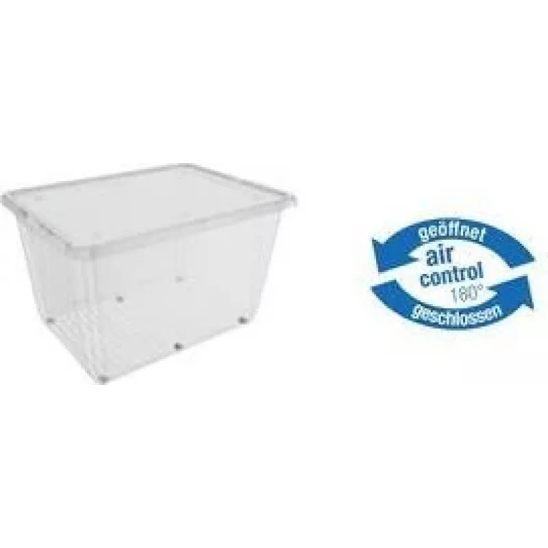keeeper bert laikymo dėžė su ratukais, 136 L, Air-Control dangtis, permatoma/pilka 1056700100000