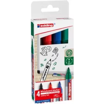 EDDING 360 Whiteboard Marker rinkinys, įvairių spalvų, 1,5-3,0 mm, 4 vnt. (4-360-4-2)