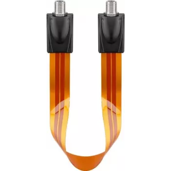 Wentronic Goobay SAT lango pravedimo kabelis, itin plokščias 0,3 mm, rudos juodos spalvos, 0,3 m, F-female į F-female 67244