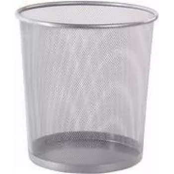 Westcott vielinio tinklo šiukšliadėžė, 12,3 L, sidabrinė, apvali, 230 x 270 mm E-744607 00