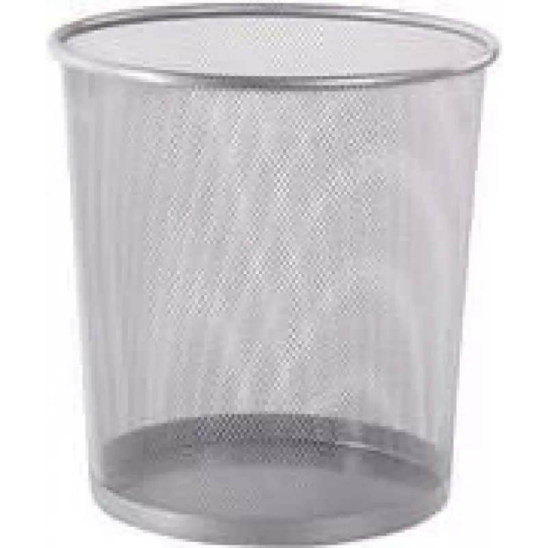 Westcott vielinio tinklo šiukšliadėžė, 12,3 L, sidabrinė, apvali, 230 x 270 mm E-744607 00