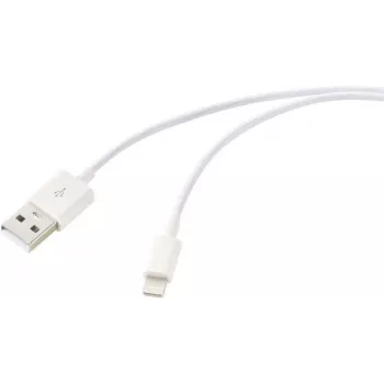 Renkforce USB 2.0 USB-A – Apple Lightning kabelis, 1 m, baltas šerkšnuotas RF-5724084
