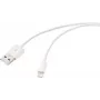 Renkforce USB 2.0 USB-A – Apple Lightning kabelis, 1 m, baltas šerkšnuotas RF-5724084
