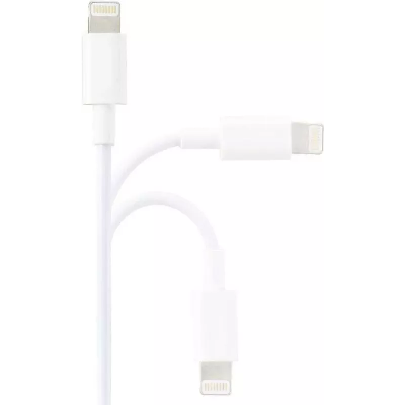 Renkforce USB 2.0 USB-A – Apple Lightning kabelis, 1 m, baltas šerkšnuotas RF-5724084