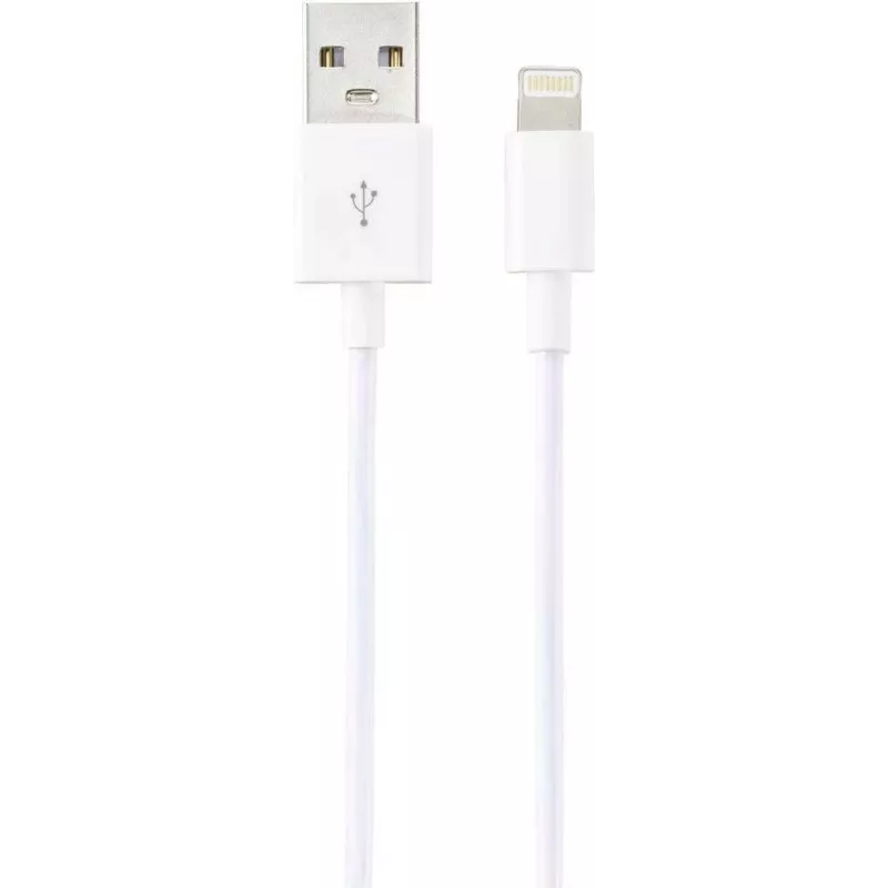 Renkforce USB 2.0 USB-A – Apple Lightning kabelis, 1 m, baltas šerkšnuotas RF-5724084