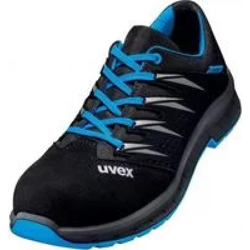 Uvex 69373 Unisex apsauginiai batai S1 P SRC, mikroveliūras, plieninė tarpinė, kompozitinė pirštų apsauga, juodi/mėlyni, 43 dydis 6937343