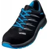 Uvex 69373 Unisex apsauginiai batai S1 P SRC, mikroveliūras, plieninė tarpinė, kompozitinė pirštų apsauga, juodi/mėlyni, 43 dydis 6937343