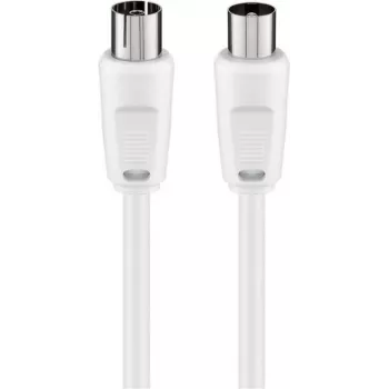 Wentronic Goobay antenos jungties kabelis, 100% ekranuotas, baltas, 1,5 m - koaksialinis kištukas į lizdą (50717)