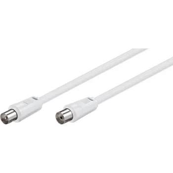 Wentronic Goobay antenos jungties kabelis, 100% ekranuotas, baltas, 1,5 m - koaksialinis kištukas į lizdą (50717)