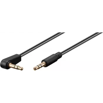 Wentronic Goobay 3,5 mm stereo jack kabelis, 1 m, juodas, tiesus į 90° kampu, vyriškas į vyrišką 67783