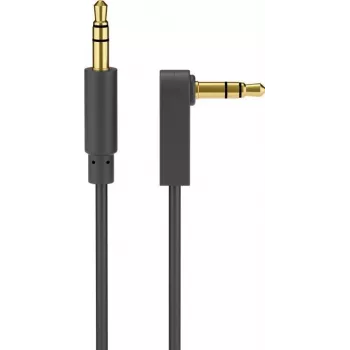 Wentronic Goobay 3,5 mm stereo jack kabelis, 1 m, juodas, tiesus į 90° kampu, vyriškas į vyrišką 67783