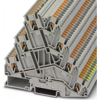 Phoenix Contact PT 2,5-PE/3L variklio gnybtų blokas, Push-in, 3 lygių, PE, 2,5 mm², pilkas, 3210542