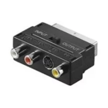 Wentronic AVK 196 SCART į 3x RCA + S-Video adapteris, male to female, juodas 50123