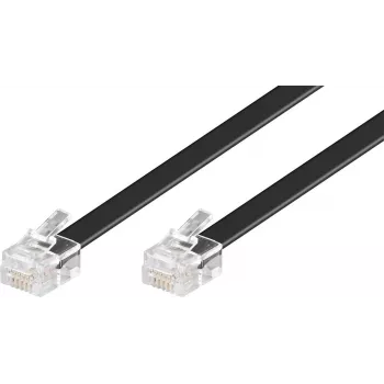 Wentronic Goobay RJ12 modulinis kabelis, 6P6C male to male, 15 m, juodas 50324