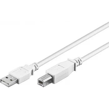 Wentronic 96186 USB 2.0 kabelis, USB-A (tėvinis) į USB-B (tėvinis), 1,8 m, baltas