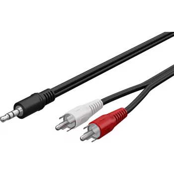 Wentronic Goobay 3,5 mm jack – 2x RCA adapterio kabelis, 20 m, juodas 50779