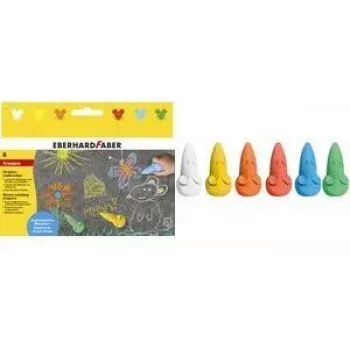 FABER-CASTELL EBERHARD FABER Street Chalk Mouse, 6 dalių rinkinys kartoninėje dėžutėje, ergonomiškos pelės formos, ryškių spalvų, vandenyje tirpios kreidos - 1 vnt. (526561)