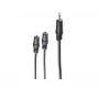 shiverpeaks BASIC-S Audio Y-Adapter Cable, 3.5mm Stereo Plug to 2x 3.5mm Stereo Sockets, 0.2m, Black BS30761