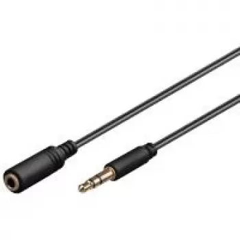 Wentronic Goobay 3,5 mm lizdo prailginimo kabelis, juodas, 1 m - 3,5 mm vyriškas į 3,5 mm moterišką, stereo (97113)