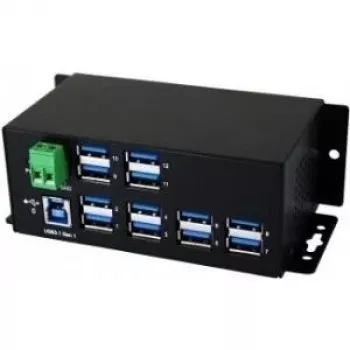 EXSYS EX-1112HMS 12 prievadų USB 3.2 Gen 1 pramoninis DIN-bėgio šakotuvas
