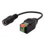 EXSYS DC lizdas 5,5x2,1mm į 2 kontaktų terminalų bloką adapterio kabelis su mygtuku, 15cm EX-49141