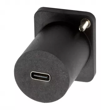 EXSYS D-Type USB-C (moteriškas) į moterišką adapteris, USB 3.2 Gen 1, skydinis montavimas, juodas (EX-49158)