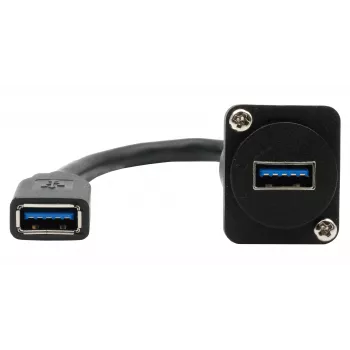 EXSYS EX-49165 D-Type panelinis USB-A female to female kabelio adapteris, USB 3.2 Gen 1, 20 cm