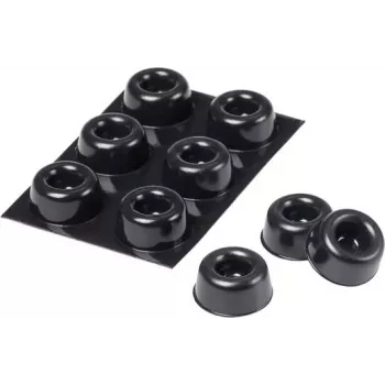 3M SJ 5009 MPBB lipnios apvalios apsauginės kojelės, juodos, 22,3 mm skersmens x 10,1 mm aukščio, 6 vnt.