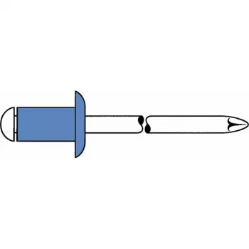 GESIPA aklinė kniedė plienas/plienas 4x8mm pusapvalė galvutė, sukibimo diapazonas 2,5-4,5mm (6310443)