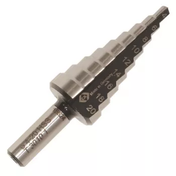 C.K Tools HSS pakopinis grąžtas 6-20 mm T3010 1 su cilindriniu kotu