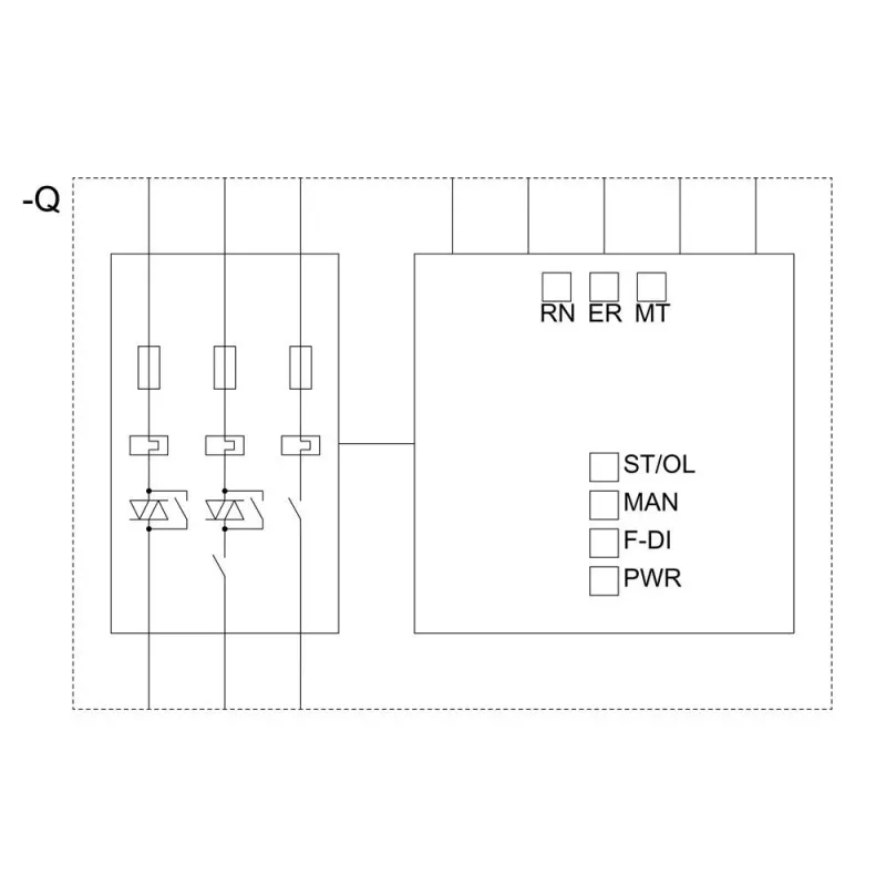 Siemens SIRIUS 3RK1 variklio starteris 3RK1308-0CE00-0CP0, 0,3-1,25 A, DOL, 3 polių, 200 V AC