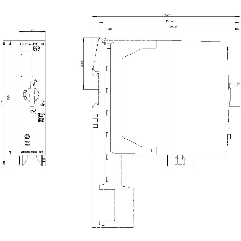 Siemens SIRIUS 3RK1 variklio starteris 3RK1308-0CE00-0CP0, 0,3-1,25 A, DOL, 3 polių, 200 V AC