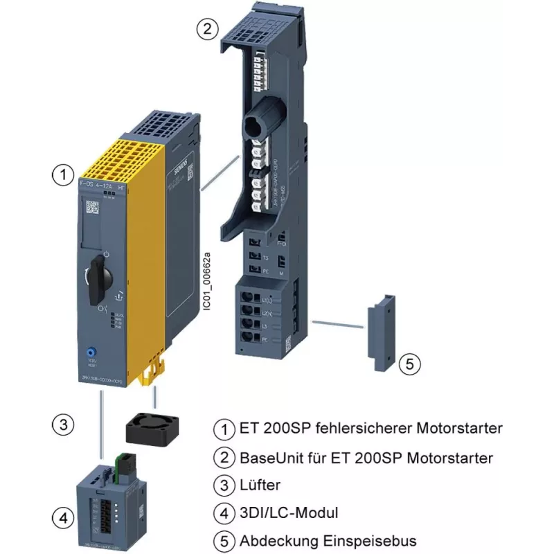 Siemens SIRIUS 3RK1 variklio starteris 3RK1308-0CE00-0CP0, 0,3-1,25 A, DOL, 3 polių, 200 V AC