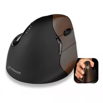 Evoluent VerticalMouse 4 Small belaidė lazerinė pelė dešiniarankiams, juoda/sidabrinė 500793