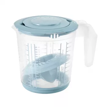 keeeper Matteo matavimo indų rinkinys, 3 dalių, PP, Nordic Grey/Transparent, su integruotomis svarstyklėmis skysčiams, cukrui, miltams 3004568015500