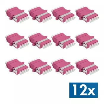 LogiLink LC-Duplex Quad šviesolaidinių adapterių rinkinys, violetinis, 12 vnt. FA04LC7