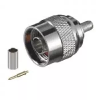 Wentronic Goobay N-Type Crimp Connector for RG58 Cable, 5.2 mm, Gold Pin, 50 Ohm 11361