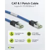 Wentronic Goobay CAT 8.1 tinklo kabelis, S/FTP (PiMF), mėlynas, 2 m - LSZH be halogenų, varis AWG 24 (45660)
