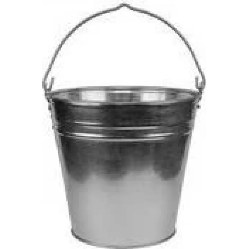 Bradas cinkuoto plieno kibiras, 7 L, sidabrinis, metalinė rankena J5316