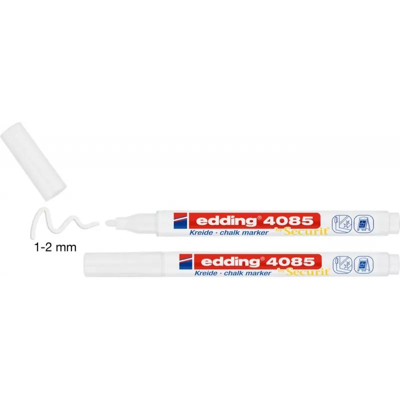 edding 4085/2W kreidos markeris baltas 1-2 mm, 2 vnt. pakelyje