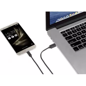 Renkforce RF-4599658 USB 3.2 Gen 1 kabelis, USB-A į USB-C, 0,5 m, juodas