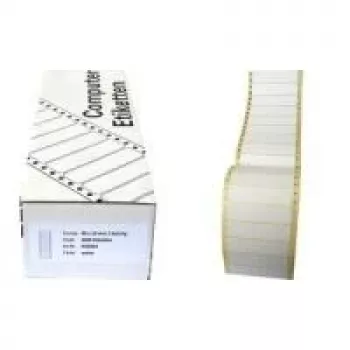 Kores EE8936 ištisinės kompiuterinės etiketės, 89 x 36 mm, 4000 etikečių, sulankstytos, baltos, nuolatinis klijavimas, adatiniams spausdintuvams