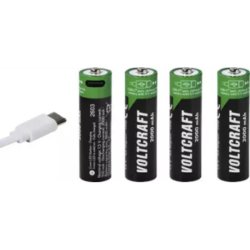 VOLTCRAFT AA Mignon Li-Ion akumuliatorius 2000 mAh 1,5 V, 4 vnt. rinkinys su USB-C įkrovimu (VC-17275570)