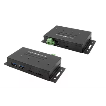 EXSYS EX-1240HMVS pramoninis 4 prievadų USB 3.2 Gen 2 šakotuvas, montuojamas ant DIN bėgelio, metalinis