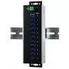 EXSYS EX-1110HMVS-WT Pramoninis 10 prievadų USB 3.2 Gen 1 šakotuvas, montuojamas ant DIN bėgio, metalinis, 5 Gbps